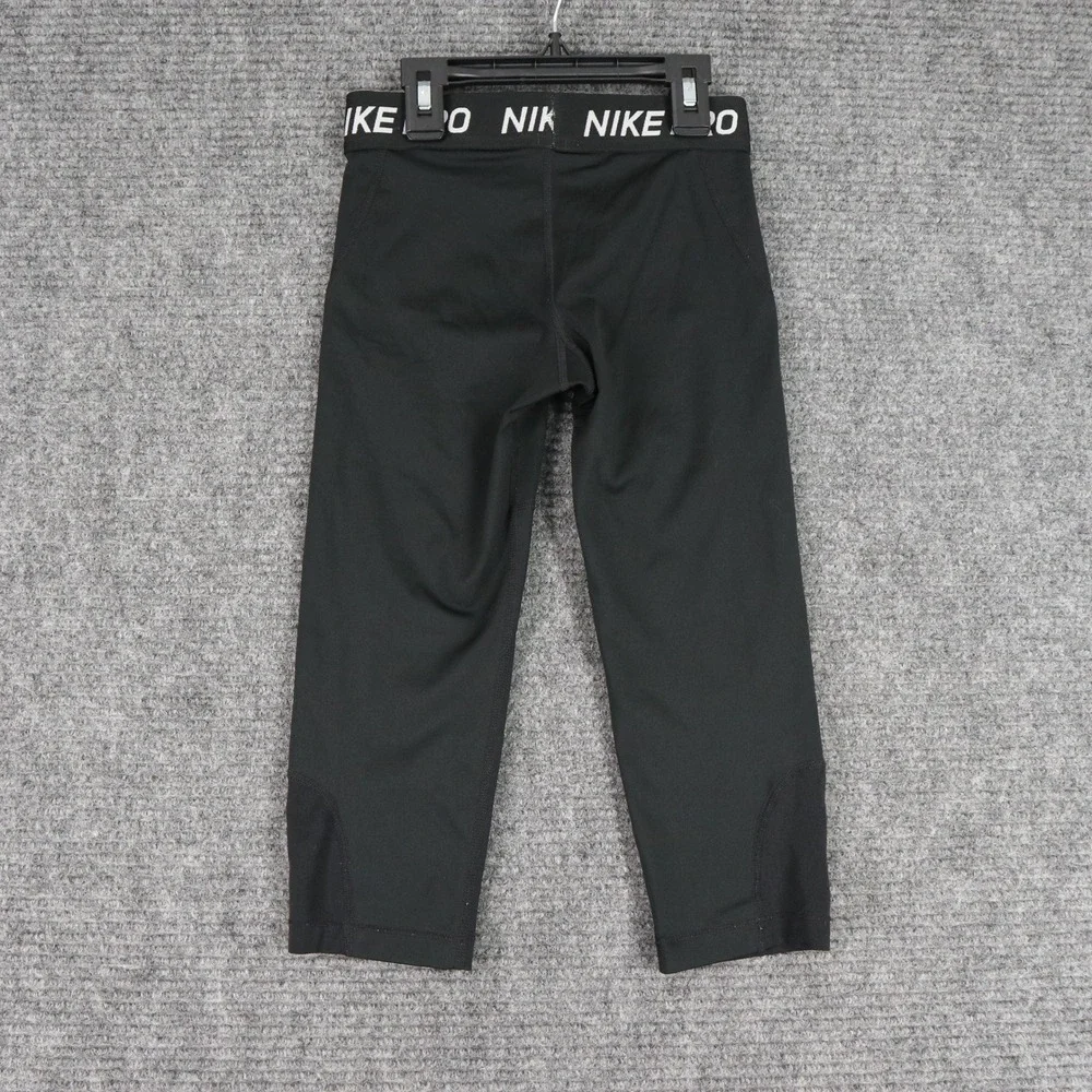 Nike Nike Pro Capri Leggings Girls S Elastic Waistband Mesh Panels Athletic Wear